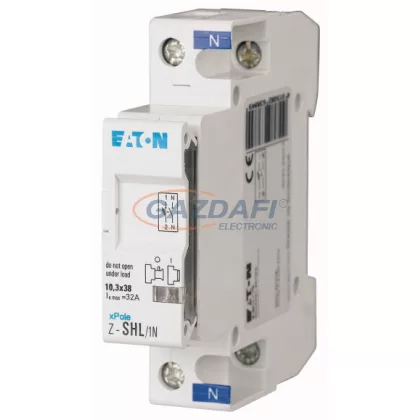   EATON 263884 Z-SHL/1N Biztosítós szak. kapcs.+L (üres) 32A, 1p+N, 10x38