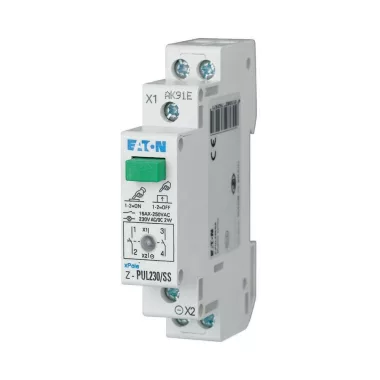 EATON 276297 Z-PUL230/SS világító nyomógomb, 2z, zöld, 16A, 230V AC/DC