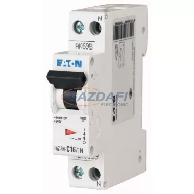 EATON 278706 FAZ-K3/1N Kismegszakító, 15kA 1-pól.+null