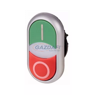 EATON 284830 M22-DDLM-GR-X1/X0 Kettős világító nyomógomb, "0" nyomógomb kiemelve