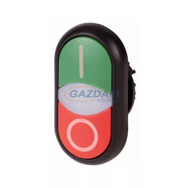 EATON 284831 M22S-DDLM-GR-X1/X0 Kettős világító nyomógomb, "0" nyomógomb kiemelve