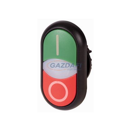 EATON 284831 M22S-DDLM-GR-X1/X0 Kettős világító nyomógomb, "0" nyomógomb kiemelve