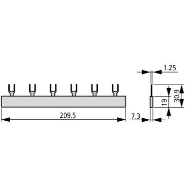 EATON 291484 EVG-16/2PHAS/10MODUL/HI Euro- Vario gyűjtősín