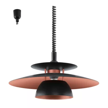 EGLO 31666 Húzós függ.E27 60W fekete/réz Brenda