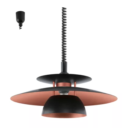 EGLO 31666 Húzós függ.E27 60W fekete/réz Brenda