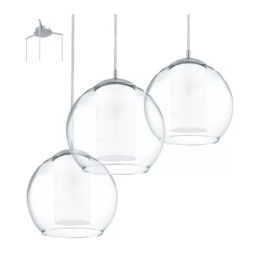 EGLO 92762 Függ E27 3x60W kr/üv 50,5cm Bolsano