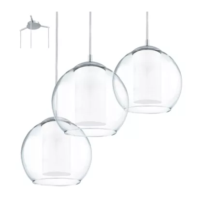 EGLO 92762 Függ E27 3x60W kr/üv 50,5cm Bolsano
