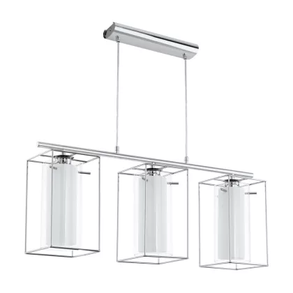 EGLO 94378 Függeszték E27 3x60W króm/fehér Loncino1
