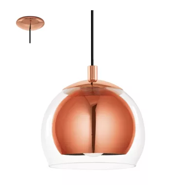 EGLO 94589 Függelék E27 40W réz/átlátszó bura/fekete Rocamar
