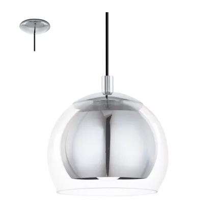   EGLO 94592 Függeszték E27 40W króm/átlátszó bura Rocamar