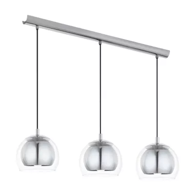 EGLO 94593 Függeszték E27 3x40W króm/átlátszó bura Rocamar
