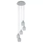 EGLO 94898 Függeszték E27 5x60W króm/kristály Bonares