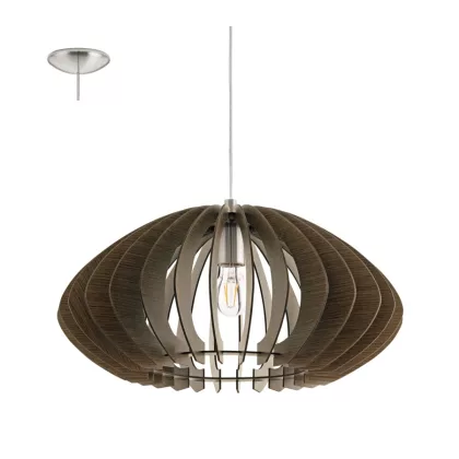 EGLO 95261 Függeszték E27 60W 50cm sötét barna Cossano