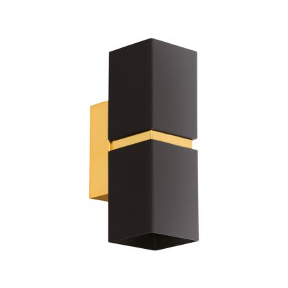   EGLO 95373 LED fali GU10 2x3,3W szögletes fekete/arany Passa