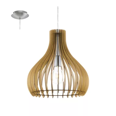EGLO 96258 Függeszték E27 1x60W 38cm juhar Tindori