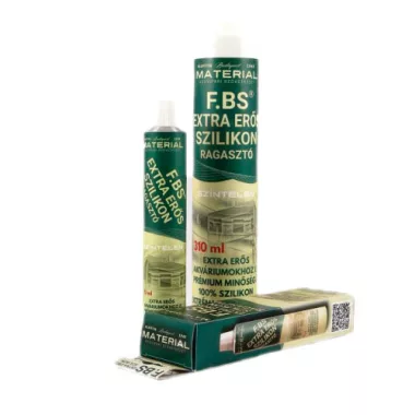 MATERIAL F.BS extra erős szilikon ragasztó, transzparens 310ml