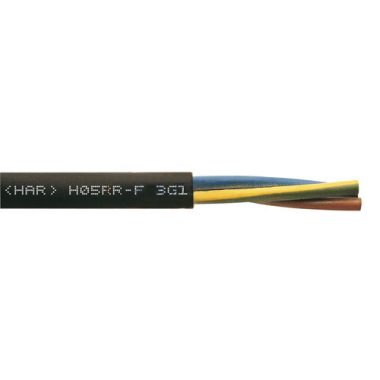 Rubber cable 4x1,5mm2 spun black H05RR-F