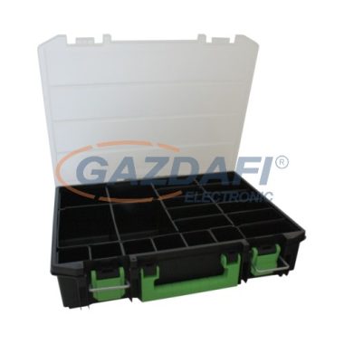 HAUPA 221131 Műanyag gyűjtődoboz fém zárral, szortiment, 16 rekeszes