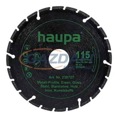 HAUPA 230727 Spezial gyémánt vágókorong fémhez, 115mm