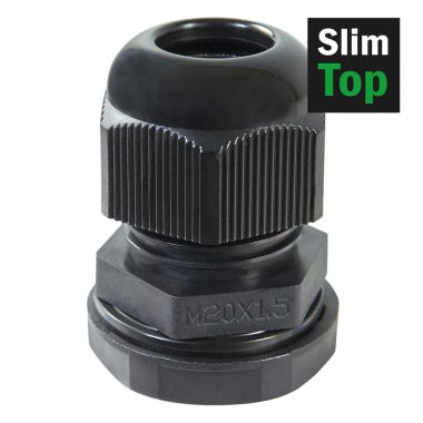 HAUPA 250124 SlimTop - tömszelence IP68, O-gyűrűvel és ellenanyával, ipari, nem szerelt fekete ʹIndustryʹ M 25  10 db/csomag
