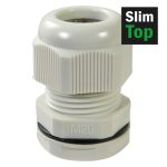   HAUPA 250140 SlimTop - tömszelence IP68, O-gyűrűvel és ellenanyával, ipari, nem szerelt világosszürke ʹIndustryʹ M 12  10 db/csomag