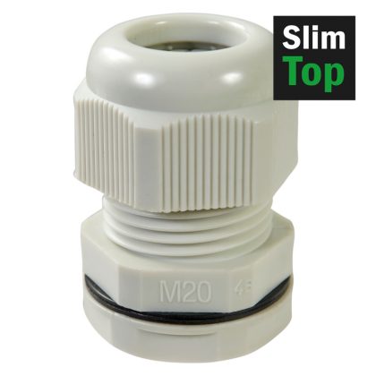   HAUPA 250148 SlimTop - tömszelence IP68, O-gyűrűvel és ellenanyával, ipari, nem szerelt világosszürke ʹIndustryʹ M 40  5 db/csomag