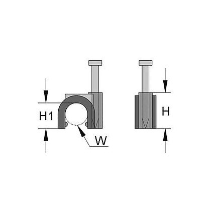   HAUPA 262286 ISO- szögelhető kábelrögzítő fül szürke Ø 7.0 x 7.5 mm 100db/csomag