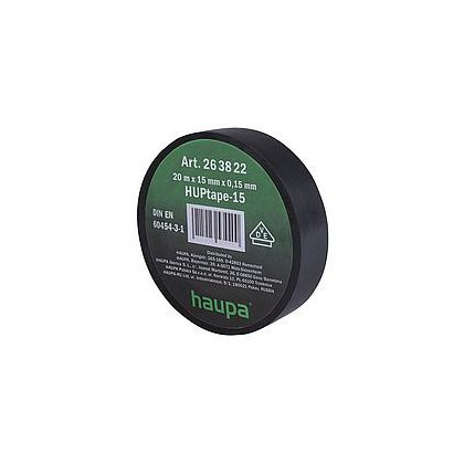 HAUPA 263822 Szigetelőszalag PVC fekete 15 mm x 20 m