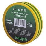 HAUPA 263840 Szigetelőszalag PVC zöld/sárga 15 mm x 20 m