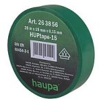 HAUPA 263856 Szigetelőszalag PVC zöld 19 mm x 20 m