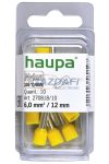 HAUPA 270818 Szigetelt érvéghüvely, 6mm2, 12mm, sárga,  100 db/csomag