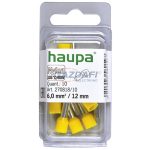   HAUPA 270818 Szigetelt érvéghüvely, 6mm2, 12mm, sárga,  100 db/csomag
