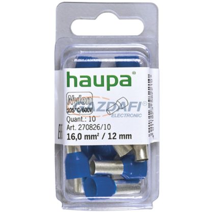   HAUPA 270826 Szigetelt érvéghüvely, 16mm2, 12mm, kék,  100 db/csomag