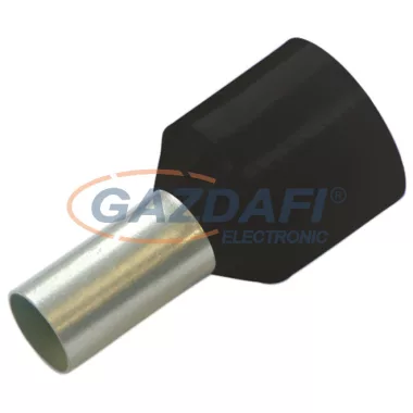 HAUPA 270900 Szigetelt érvéghüvely, 1,5mm2/8mm, fekete, zárlatbiztos vezetékhez 100 db/csomag