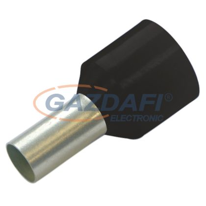   HAUPA 270902 Szigetelt érvéghüvely, 1.5mm2 /10mm, fekete, zárlatbiztos vezetékhez  100 db/csomag