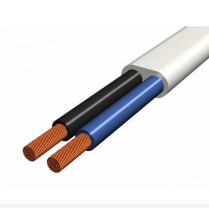   MTL 2x0,5mm2 réz tömlővezeték H03VVH2-F lapos kivitel PVC 300/300V fehér H03VVH2-F