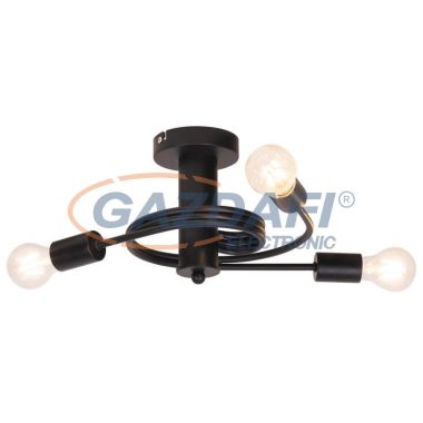 RÁBALUX 2095 Carly mennyezeti lámpa, E27 3x15W, matt fekete 230V