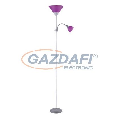   RÁBALUX 4020 Action állólámpa E27 100W+E14 25W ezüst-lila 230V A++ -> E