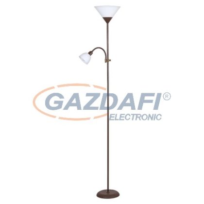   RÁBALUX 4188 Action állólámpa olvasókar H180cm, barna/fehér 230V 100W+25W A++ -> E