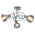   RÁBALUX 5557 Holly mennyezeti lámpa, 3x40W, króm/füstszínű üveg 230V