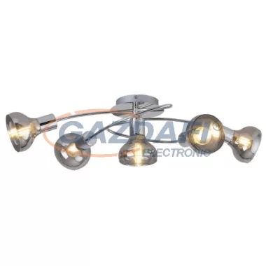 RÁBALUX 5561 Holly mennyezeti lámpa, 5x40W, króm/füstszínű üveg 230V RÁBALUX 5561 Holly mennyezeti lámpa, 5x40W, króm/füstszínű üveg 230V