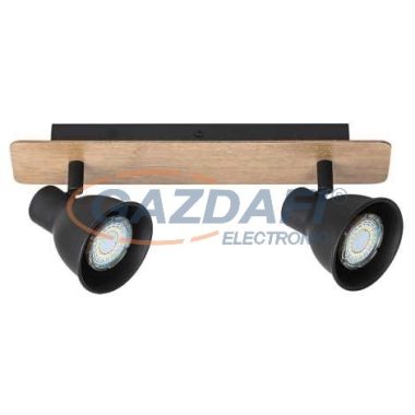 RÁBALUX 5903 Mac spot lámpa fényforrás nélkül, GU10 2xMAX 35W, fekete/bükk 230V A++ -> E