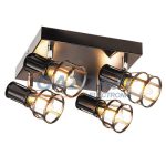   RÁBALUX 5961 Aria 4-es spot lámpa E14 4x15W matt fekete 230V A++ -> E