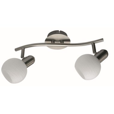 RÁBALUX 6342 Aurel 2-es spot lámpa E14 2x40W szatén króm opál 230V A++ -> E