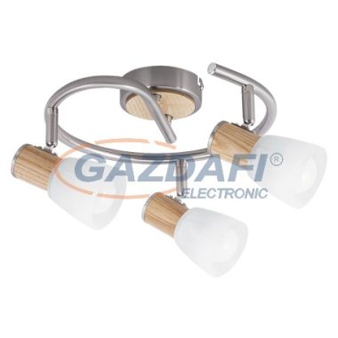 RÁBALUX 6488 Gavin 3-es spot lámpa E14 3x40W szatén króm bükkfa 230V A++ -> E