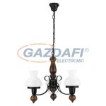   RÁBALUX 7078 Petronel 3 ágú csillár E27, 3x60W fekete 230V