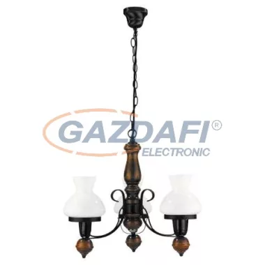 RÁBALUX 7078 Petronel 3 ágú csillár E27, 3x60W fekete 230V