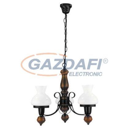   RÁBALUX 7078 Petronel 3 ágú csillár E27, 3x60W fekete 230V