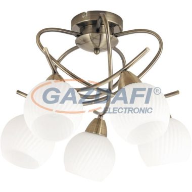 RÁBALUX 7120 Evangeline mennyezeti lámpa E14 5x40W antik bronze 230V