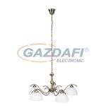  RÁBALUX 7140 Aurelia 5 ágú csillár E27 5x60W bronz/fehér 230V     A++ -> E